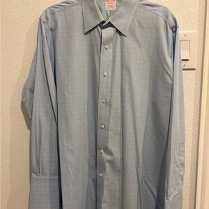 Brooks Brothers Light Blue Plaid Dress Shirt